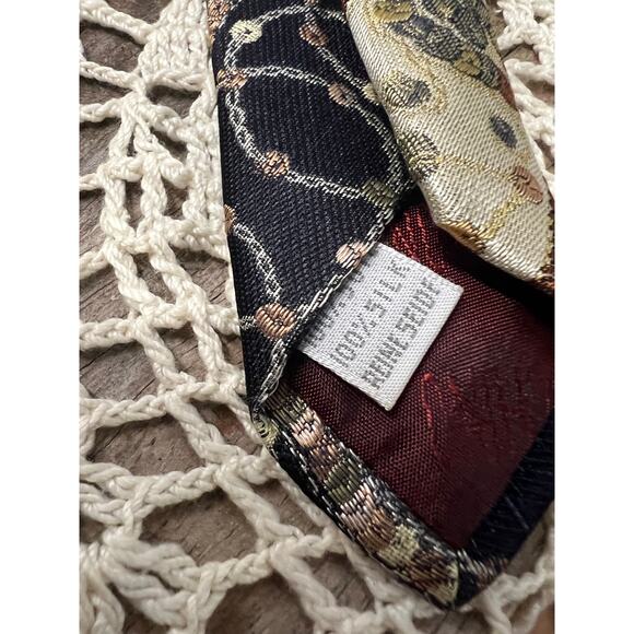 Vintage MOSCHINO mens unique Pattern Silk Necktie Tie - Picture 4 of 5